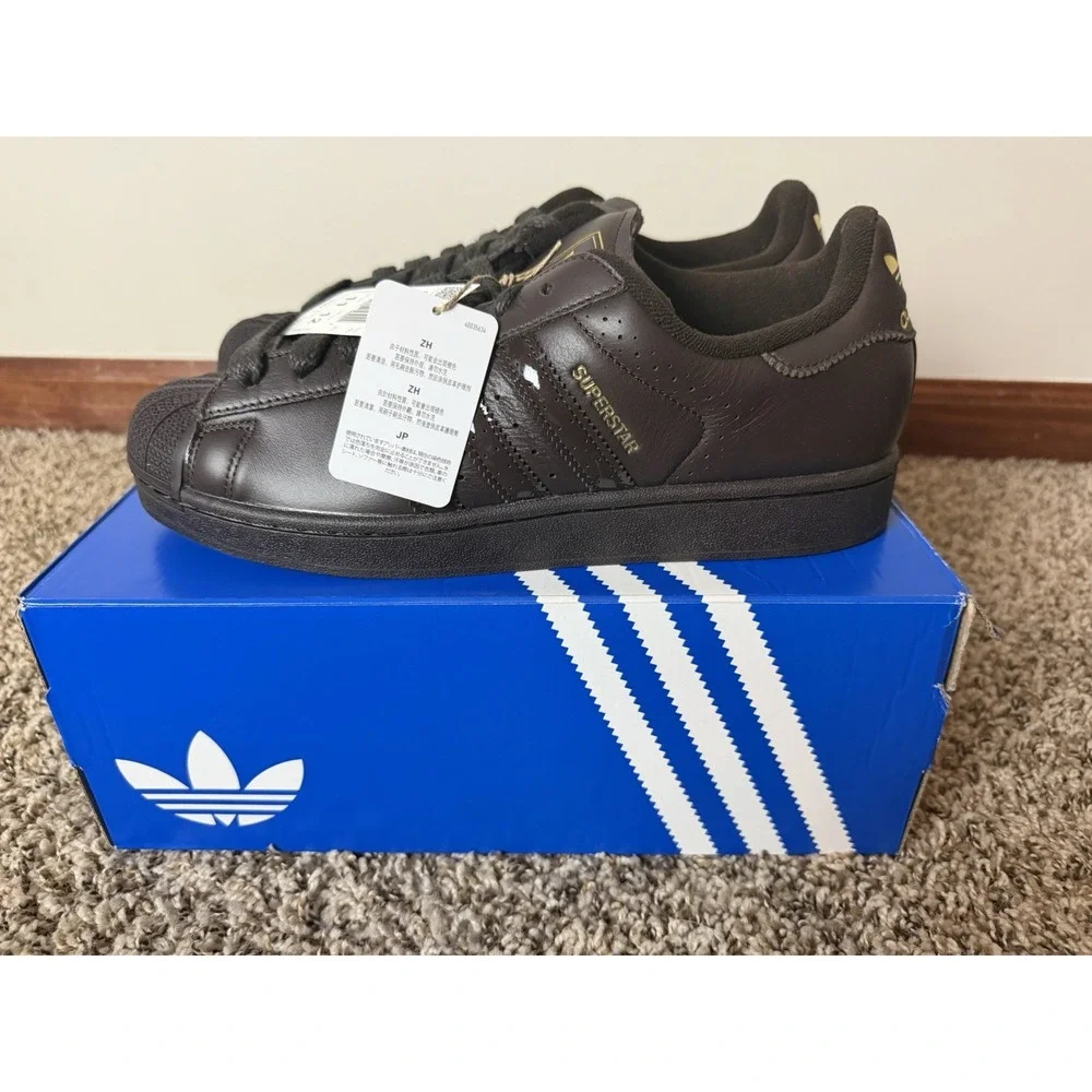 adidas Superstar II Mens Size 11 Brown Gold Leather Sneakers KH9180 - New